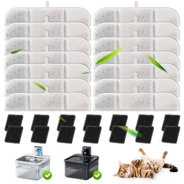 Herboom 28er Katzenbrunnen Filter Set – 5-fach Filtration für downypaws 2.5L
