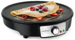 NutriChef Crepe Maker 30 cm elektrisch – Antihaft-Platte mit Temperaturregelung für perfekte Crepes