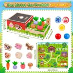 Celecstan Montessori Holzspielzeug 5-in-1 – Motorik & Lernspiel für Kinder ab 1 Jahr – Bild 6