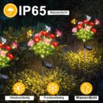 Qoosea Solar-Blumenleuchte mit Schmetterling – 2er Set Gartenleuchten IP65 – Bild 4