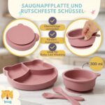 HappyDoo Baby Geschirrset 12-teilig aus Silikon – BPA-frei & spülmaschinenfest – Bild 4