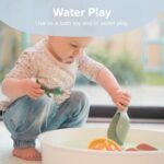 Inspire My Play 3er Set Grüne Silikon-Schaufeln – Sensorik-Spielzeug ab 10 Monaten – Bild 5