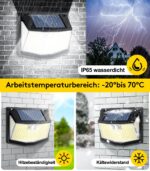4er Set Solarlampen mit Bewegungsmelder 248 LEDs – IP65 Außenleuchte für Garten & Garage – Bild 4