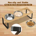 KoolYouth Katzennapf 3er Set mit 15° Holzständer – Ergonomische Futterstation für Katzen & kleine Hunde – Bild 5