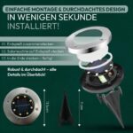 FLUSSLICHT Solar Bodenleuchten 8er-Set Warmweiß – IP65 Gartenbeleuchtung mit Ersatz-Erdspissen – Bild 6