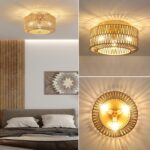Rayofly Boho Deckenlampe 3-flammig mit Rattan & Bambus – Vintage Leuchte für jeden Raum – Bild 4