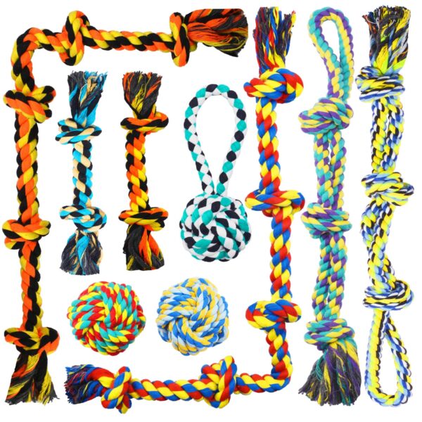 Speedy Panther Baumwollseil-Spielzeug-Set 9-teilig – Kauspielzeug für grosse Hunde