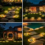 Uwithm 8er Set Solar Bodenleuchten Aussen – IP68 Solarlampen mit 4 LEDs für Garten & Terrasse – Bild 6