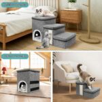 Newthinking Hundetreppe 3 Stufen mit Stauraum – Faltbar, rutschfest, bis 20 kg – Bild 4