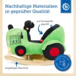 Bieco Plüsch Schaukeltier Traktor 60 cm – Holz Schaukelwippe mit Sicherheitsgurt ab 9 Monate – Bild 7