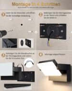 Kingwen 40W LED Wandleuchte aussen mit 360° Drehfunktion – IP65 Aluminiumleuchte 3000lm warmweiss – Bild 8