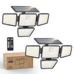 Philips Solar-Aussenlleuchte mit Bewegungsmelder, 196 LED & Fernbedienung – IP65 (2er Set)