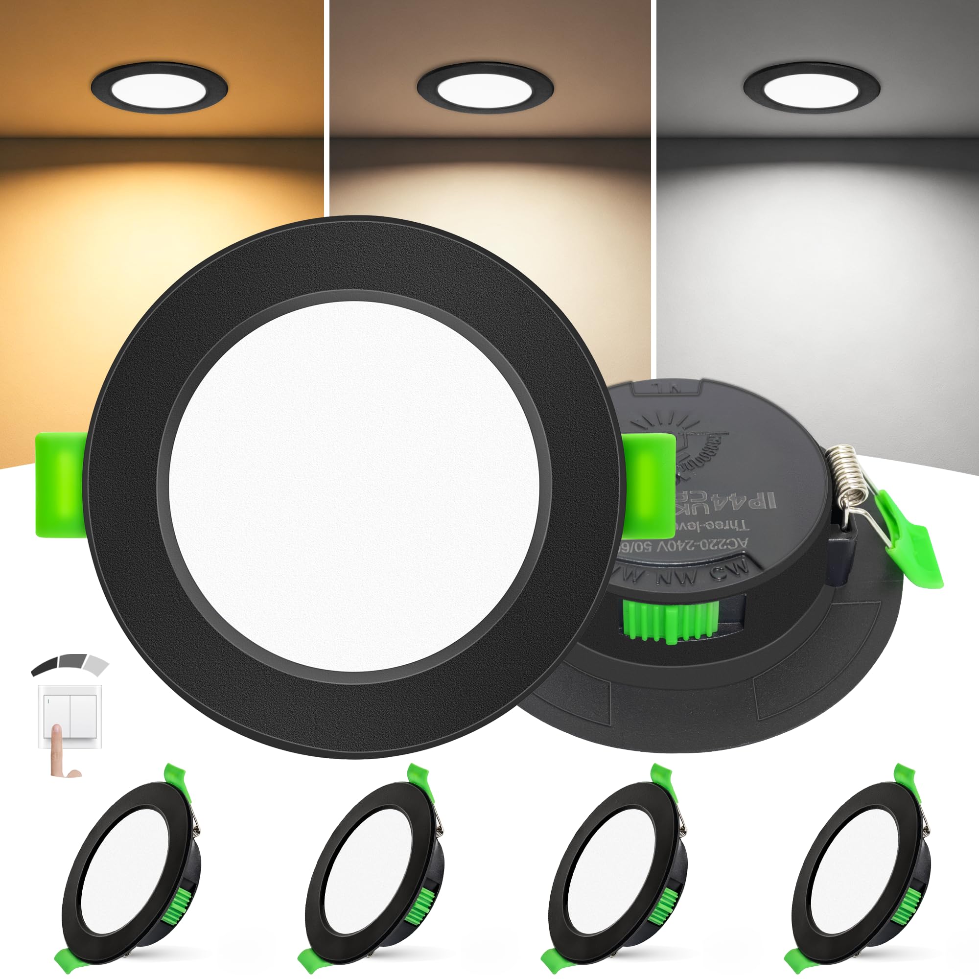 Laiebri LED Einbaustrahler 4er Set – 6W Dimmbar IP44 für Bad & Wohnräume