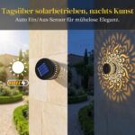2er Set Solarleuchten Mandala – Dekorative LED Gartenleuchten mit Durchbruchdesign – Bild 6