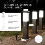 MATO Wegeleuchte 50 cm mit Bewegungsmelder & Erdspiss – Edelstahl Pollerleuchte IP44 – Bild 2