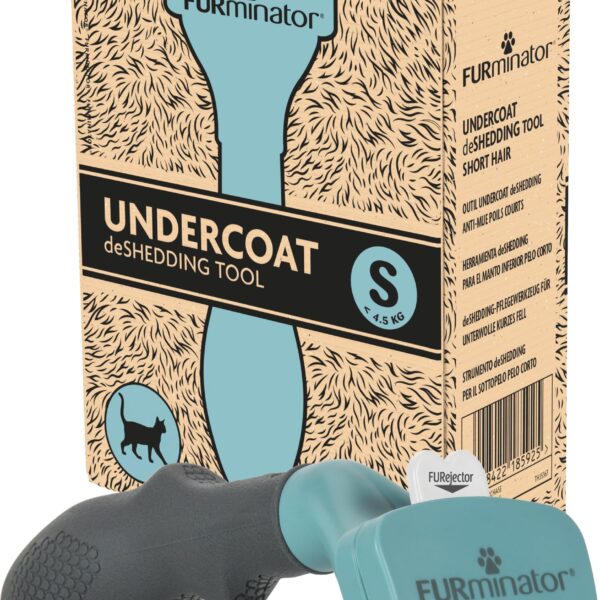 FURminator deShedding Tool Katzen Größe S – Unterfellbürste für Kurzhaar & kleine Katzen