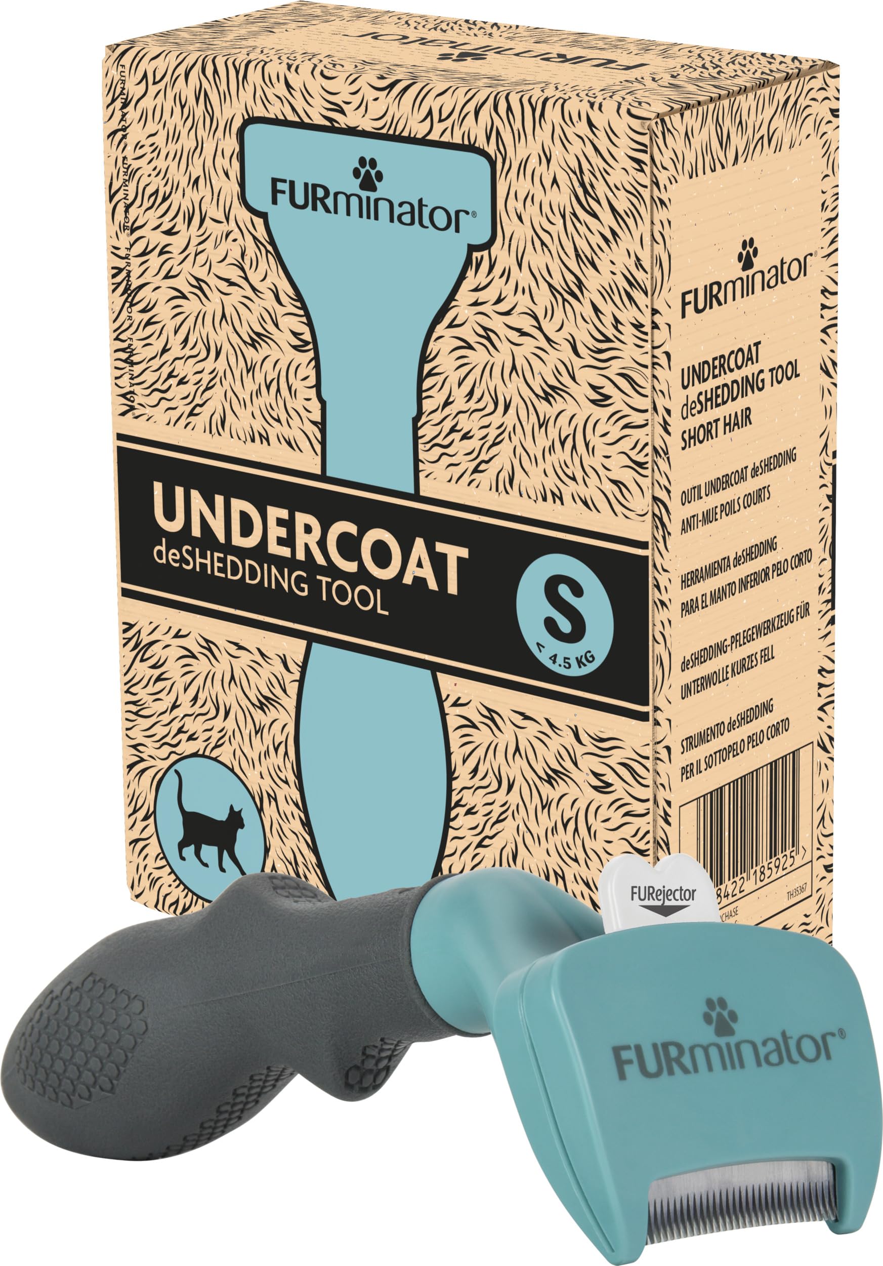 FURminator deShedding Tool Katzen Größe S – Unterfellbürste für Kurzhaar & kleine Katzen