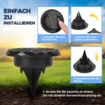 Solpex 10er Set Solar Bodenleuchten mit 8 LED – IP65 Gartenbeleuchtung für Aussen – Bild 5