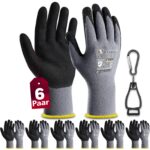 Nopaben 6er Pack Arbeitshandschuhe – Montagehandschuhe mit Nitrilbeschichtung für Handwerk