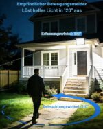 Giliwosy 3600mAh Solarlampe mit Fernbedienung – 136 LED, 210° Bewegungsmelder für Aussenbereich – Bild 4