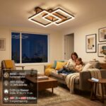 SEATAIN LED Deckenleuchte 47cm Holz mit Fernbedienung – Dimmbar 3000-6000K für Wohn- & Schlafzimmer – Bild 2