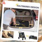 PawHut Hundewagen für grosse & mittelgrosse Hunde – Faltbarer Hundetrolley Dunkelgrau mit Stossdämpfern – Bild 5