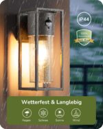 EDISHINE Außenwandleuchte mit Bewegungsmelder & Dämmerungssensor – IP44 Anthrazit – Bild 5