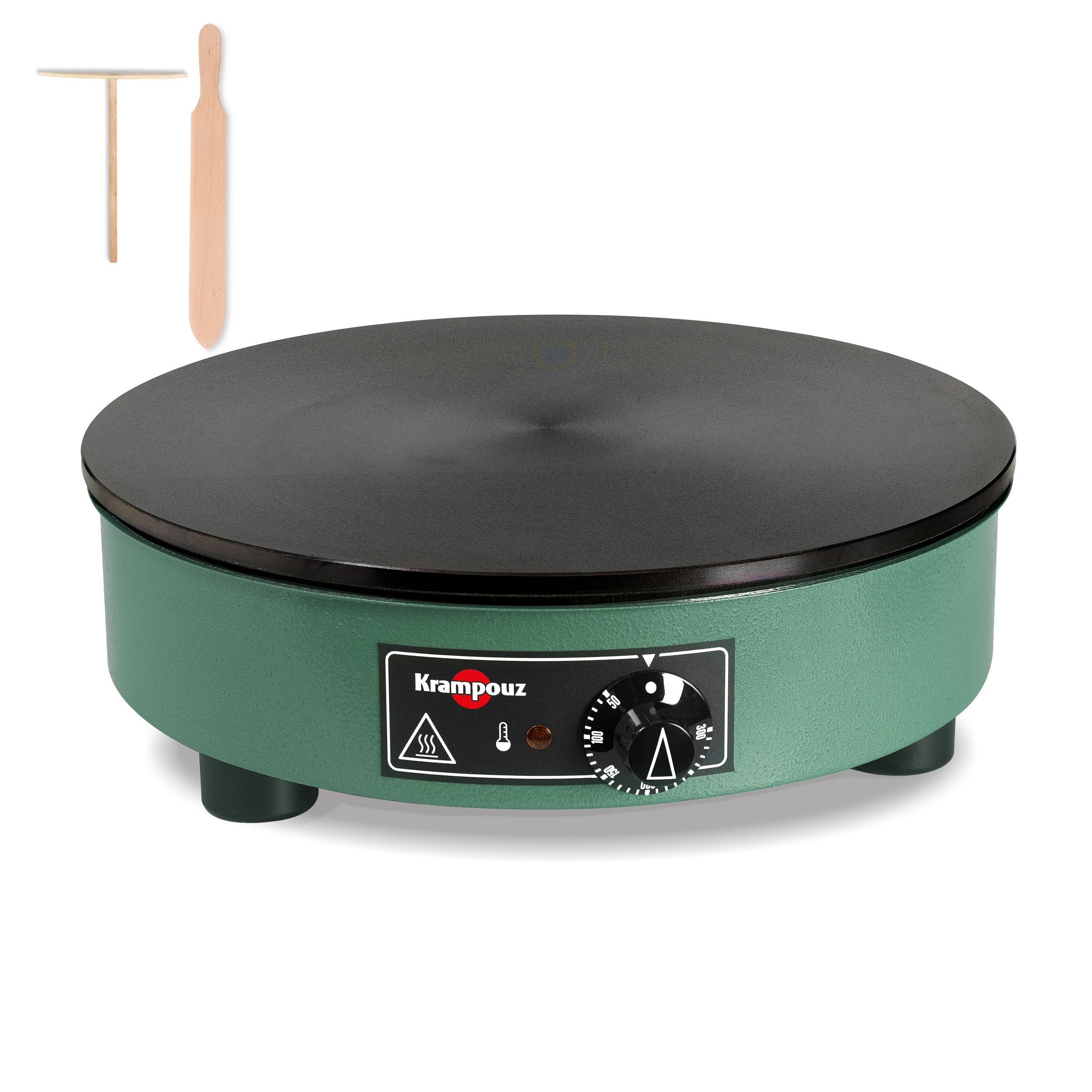 Krampouz Billig Crêpes Maker 40 cm – Elektrisches Crêpeeisen aus Gusseisen für authentische bretonische Crêpes