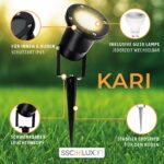 SSC-LUXon KARI LED Gartenstrahler mit Erdspieß – IP65 Außenleuchte mit 3 Lichtfarben – Bild 3