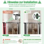 XMTECH Treppengitter 105-115 cm Schwarz – Druckmontage ohne Bohren mit Auto-Close für Kinder & Haustiere – Bild 9