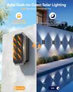 TECKNET Solar Wandleuchten 4er Set – Up & Down Beleuchtung IP67 wasserdicht für Garten – Bild 4