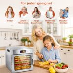 Dörrautomat Edelstahl mit 8 Tabletts – Temperaturbereich 35–90°C für Obst, Gemüse & Fleisch – Bild 8