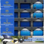 JESLED 108 LED Solarleuchte mit Bewegungsmelder – 800 LM Sicherheitslicht IP65 für Garten & Garage – Bild 4