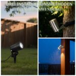 JNR 2er Pack LED Gartenbeleuchtung Edelstahl – IP65 Wasserdicht mit 3 Montagevarianten – Bild 2