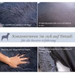 NAILAO Hundebett 100x70cm Grosse Hunde – Weiches Plüsch-Hundekissen waschbar Grau – Bild 3