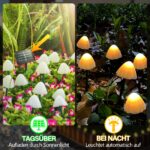 TOTHDATE Solar-Pilzleuchten 5M 20LED Warmweiss – 8 Modi Gartenbeleuchtung IP44 – Bild 2