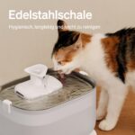 PETLIBRO Dockstream Katzenbrunnen 2.5L Edelstahl – Kabellose Pumpe, 23dB ultraleise – Bild 5