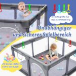 CHOLY Baby Laufstall 128x128cm – Sicherer Spielbereich mit Schaumschutz für Babys & Kleinkinder – Bild 7