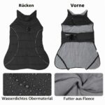HEYWEAN Wintermantel für Hunde wasserdicht mit Fleece – Warme Hundejacke für kleine bis grosse Hunde – Bild 2