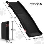 CADOCA® Hunderampe Auto klappbar 156x40cm – Gelenkschonend bis 90kg für alle Hunderassen – Bild 3