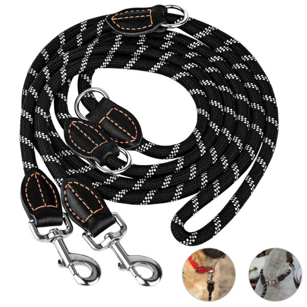 SYCozupy Hundeleine 3m verstellbar mit Doppelkarabiner – Premium Führleine für grosse Hunde