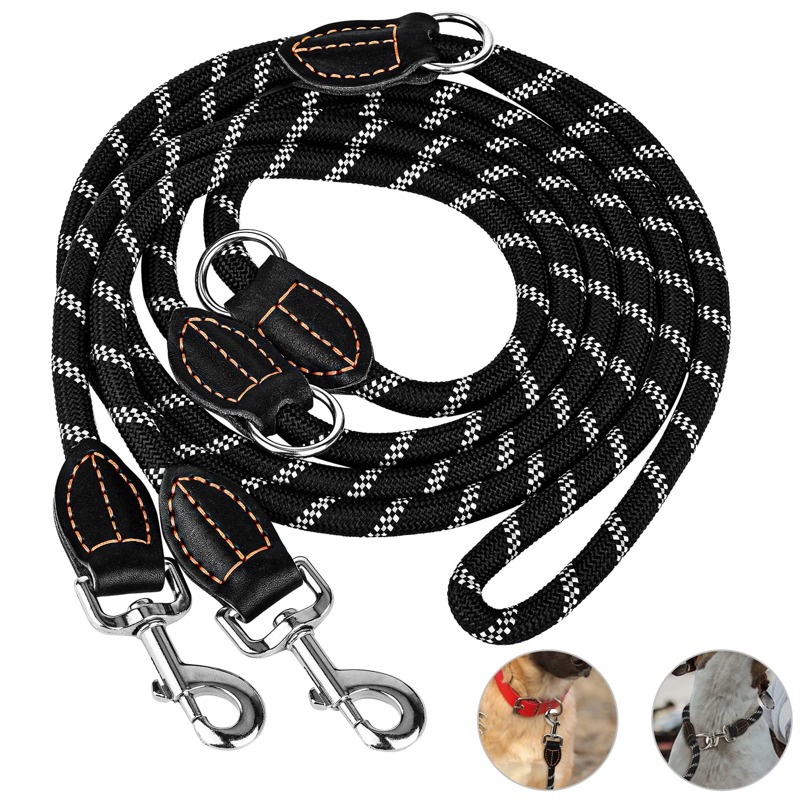 SYCozupy Hundeleine 3m verstellbar mit Doppelkarabiner – Premium Führleine für grosse Hunde