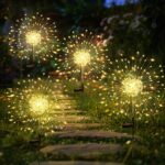 GIGALUMI 4er Set Solarleuchten mit 120 LEDs – Feuerwerk Gartendeko für Balkon & Terrasse
