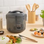 Reishunger Reiskocher 1,2L mit Keramikbeschichtung & Dampfgarer – Grau – Bild 2