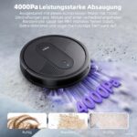 MONSGA Saugroboter 3 in 1 mit Wischfunktion – 4000PA Saugkraft, 140 Min Laufzeit – Bild 4