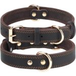 Joytale Hundehalsband Leder Grösse L – Weiches Echtleder mit robuster Metallschnalle