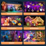 OUSFOT Halloween Projektor mit 16 Folien & Fernbedienung – LED Wassermotive für Aussen – Bild 8