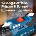 Dong Cheng 20V Akku-Schlagbohrschrauber 50Nm mit 2x2,0Ah – Professionelle 3-in-1 Kraft für alle Materialien – Bild 5