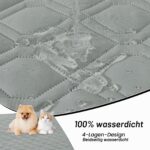 Homaxy Hundedecke 205x130cm Wasserdicht – Wendbare Haustierdecke Grau für Sofa & Auto – Bild 2