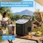 KeeGone Eiswürfelmaschine 1,2L – 9 Eiswürfel in 6 Min. für Küche, Büro & Bar – Bild 3
